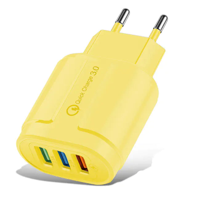 Macaron Color USB Charger with 3 Ports (5V 2A)