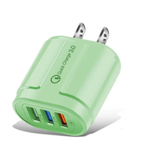 Macaron Color USB Charger with 3 Ports (5V 2A)