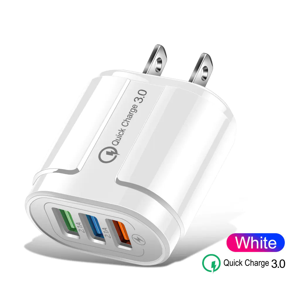 Macaron Color USB Charger with 3 Ports (5V 2A)