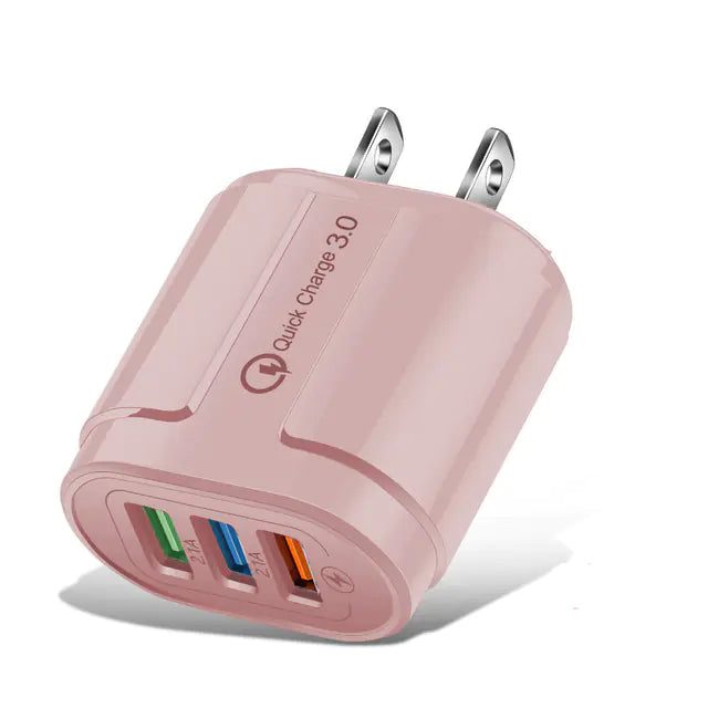 Macaron Color USB Charger with 3 Ports (5V 2A)