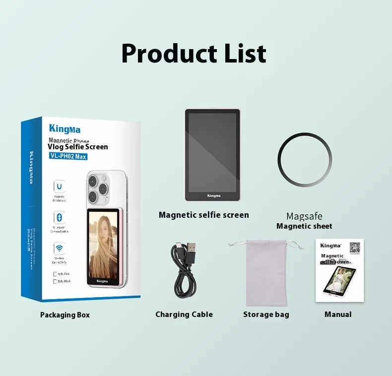Selfie Display Magnetic Suction Screen For Mobile Phone
