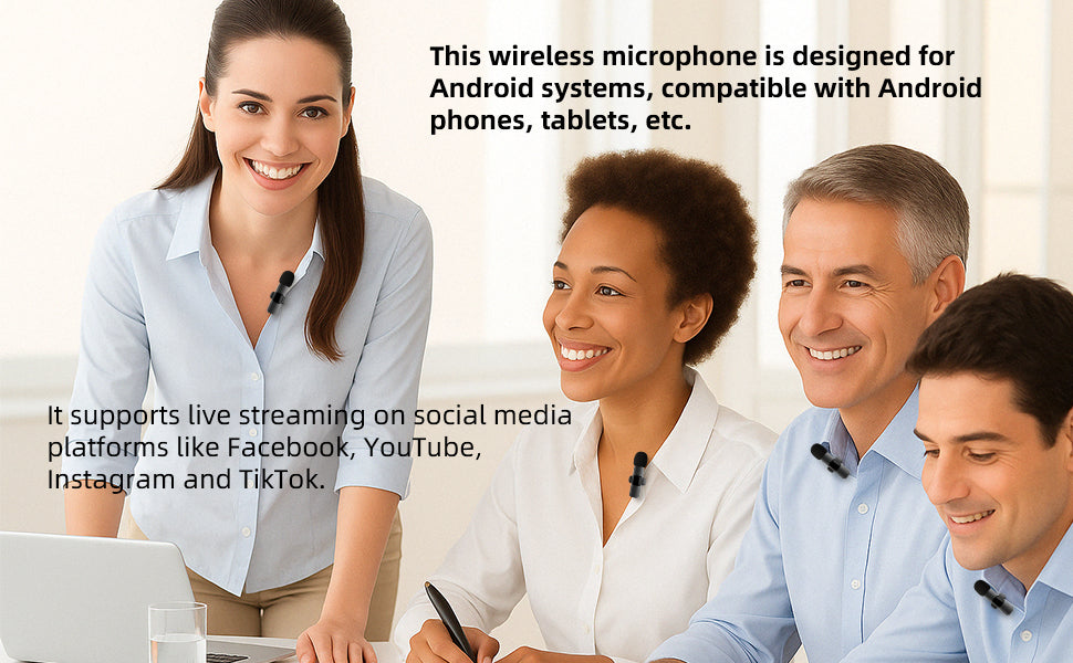 Microphone Wireless Lavalier(2 Pcs) | Ideal for USB, I/Phone, Smart/phones, IPads and Macs with port, Android devices, laptops with USBC Port | Auto Noise Reduction