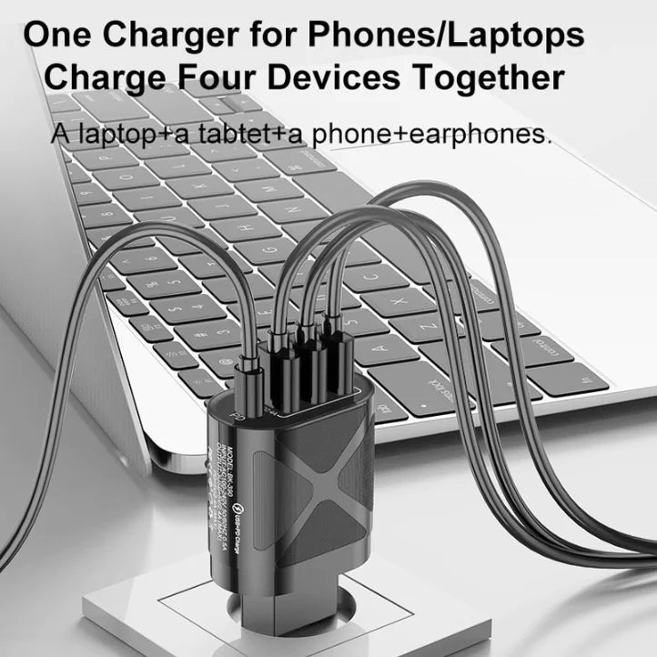Universal Mobile Phone Charger with 4 USB Ports