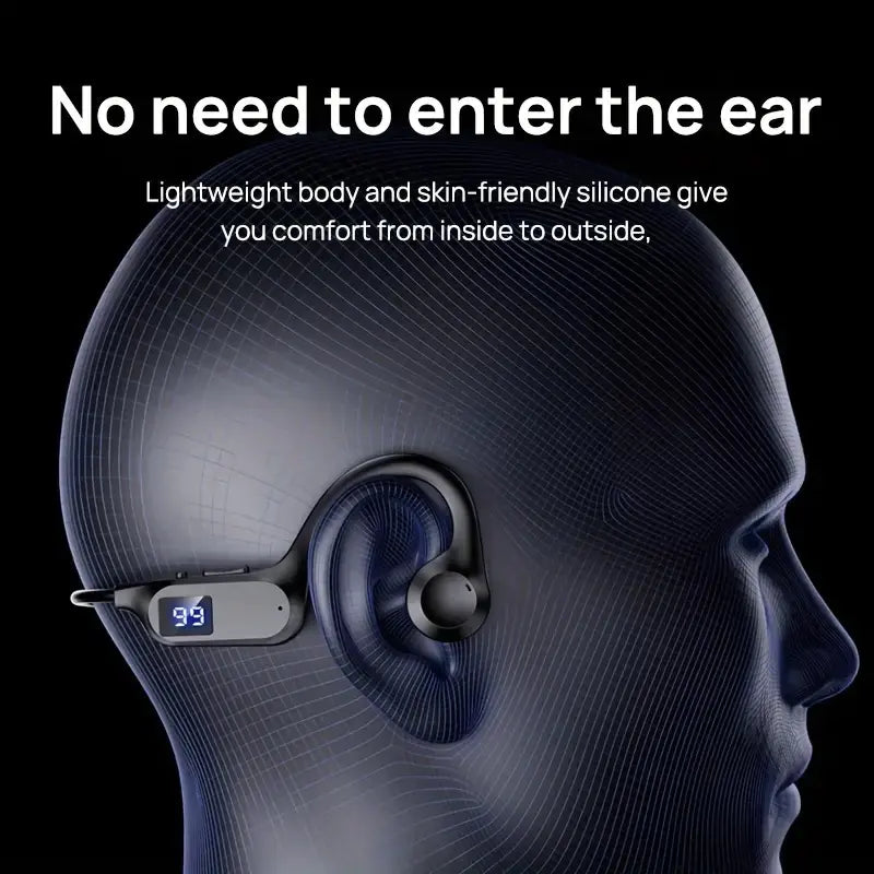 Wireless Neckband Air Conduction Earphones with Display